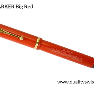Parker “Big Red” Senior Duofold Lucky Curve Fountain Pen Complete with Original Box and Papers, USA 1920s