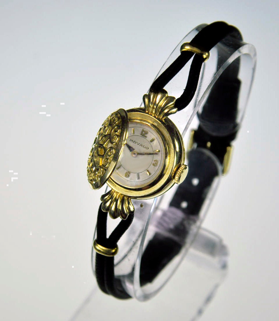 Movado 18K Gold Lady's High Fashion Art Deco Wristwatch | Etsy