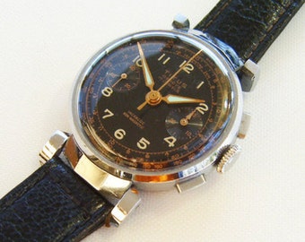 Titus (Ditisheim) Bewegliche Lug Chronograph Armbanduhr