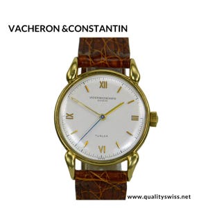 Vacheron & Constantin 18K Gold Fancy-Lug Wrist Watch, Originally Retailed by the Prestigious Türler of Zurich, Switzerland 1940s