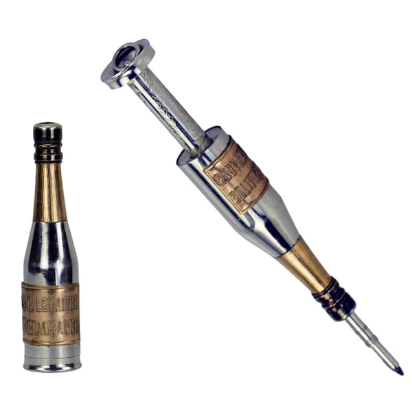 Antique Figural “Magic Pencil” in the Form of a Champagne Bottle, Victorian circa 1890