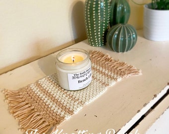 Runner da tavolino/comodino, tovaglietta decorativa, centrino fatto a mano, uncinetto, arredamento boho