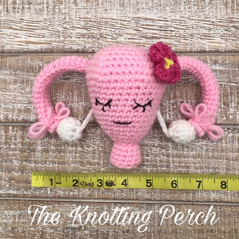 Uterus Crochet Uterus With Flower Plushie Stuffy Gift for Etsy