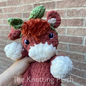 Handmade Highland Cow Crochet Plushie Snuggler | Cute Cow Stuffed Animal | Baby Shower Gift | With or Without Bow | Cow Lovey Toy