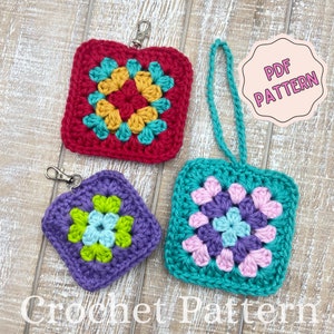 Mini Granny Square Airpods Case Crochet Pattern, Bag Charm, Beginner Friendly, Granny Square Pouch
