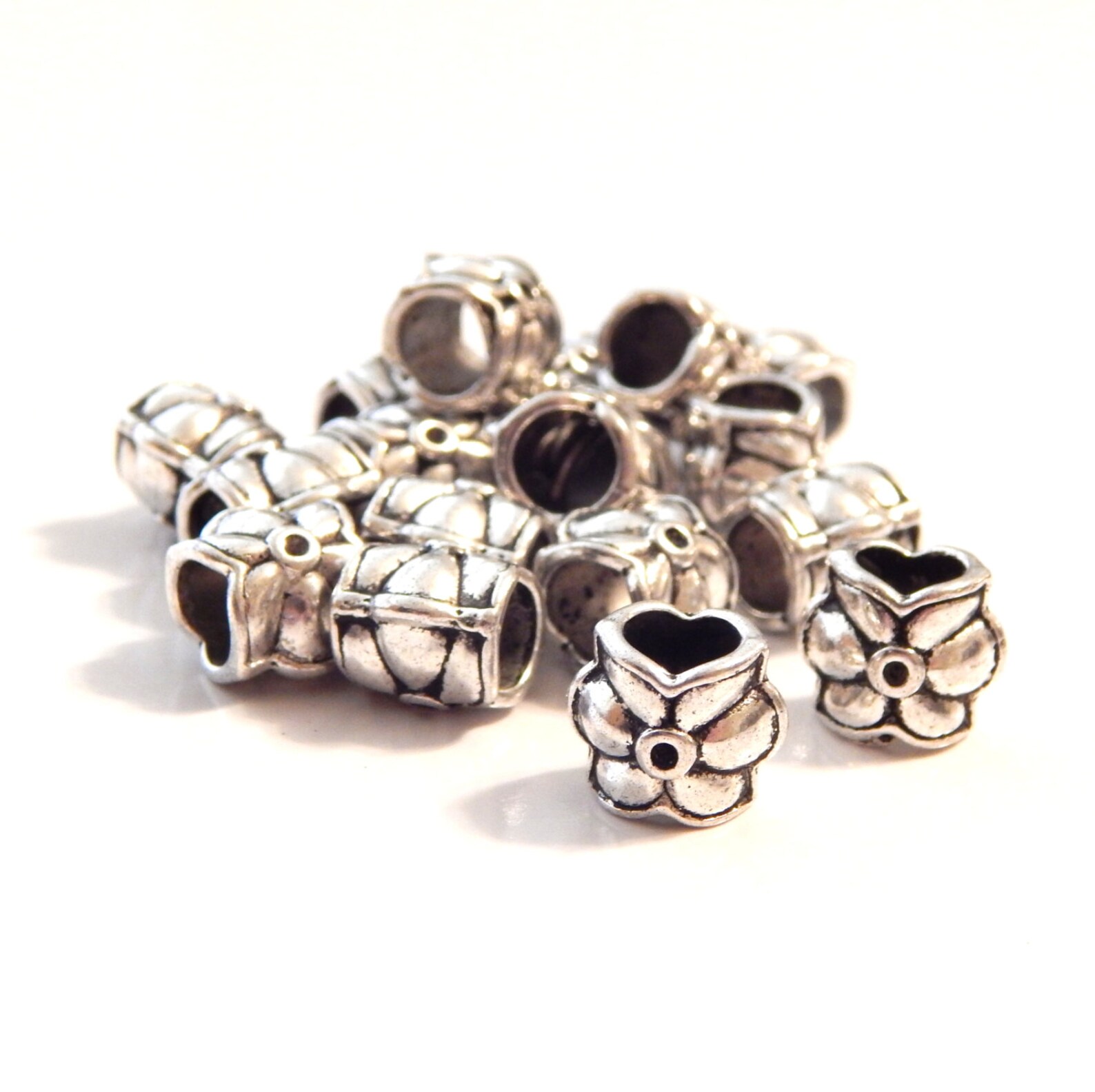 Flower Hair Beads 9mm 5pcs Dread Beads European Spacer Etsy