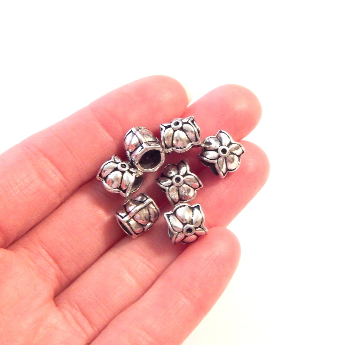 Flower Hair Beads 9mm 5pcs Dread Beads European Spacer Etsy