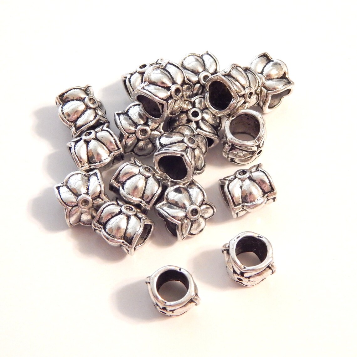 Flower Hair Beads 9mm 5pcs Dread Beads European Spacer Etsy
