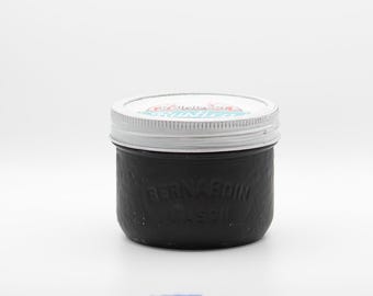 Distressed Mason Jar Soy Candle ~ Reindeer Games/Matte Black 8oz