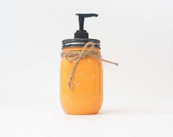 Glossy Mason Jar Soap Dispenser ~Goldenrod Gloss