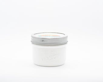 Distressed Mason Jar Soy Candle ~ Satsuma/Vintage White 8oz