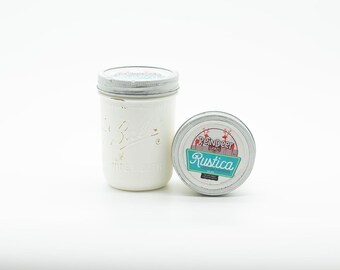 Glossy Mason Jar Soy Candle ~  Reindeer Games/Pale Cream  16oz