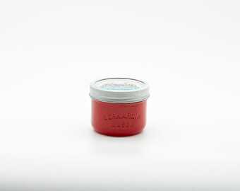Glossy Mason Jar Soy Candle ~  Reindeer Games/Fire Red  8oz
