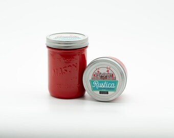 Glossy Mason Jar Soy Candle ~  Reindeer Games/Fire Red  16oz
