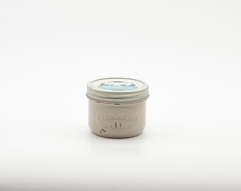 Distressed Mason Jar Soy Candle ~ Egg Nog/Fawn 8oz