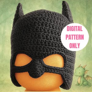 Bat Cowl Crochet Pattern – Toddler to Adult Sizes (Digital Download)
