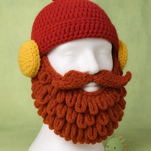 Christmas Cornelius Crochet Hat & Removable Beard Set – Handmade Cozy Winter Costume Beanie