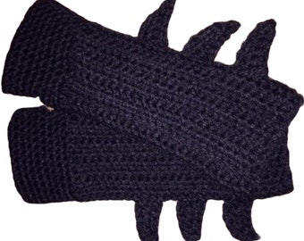 bat fingerless gloves/gauntlets you choose size