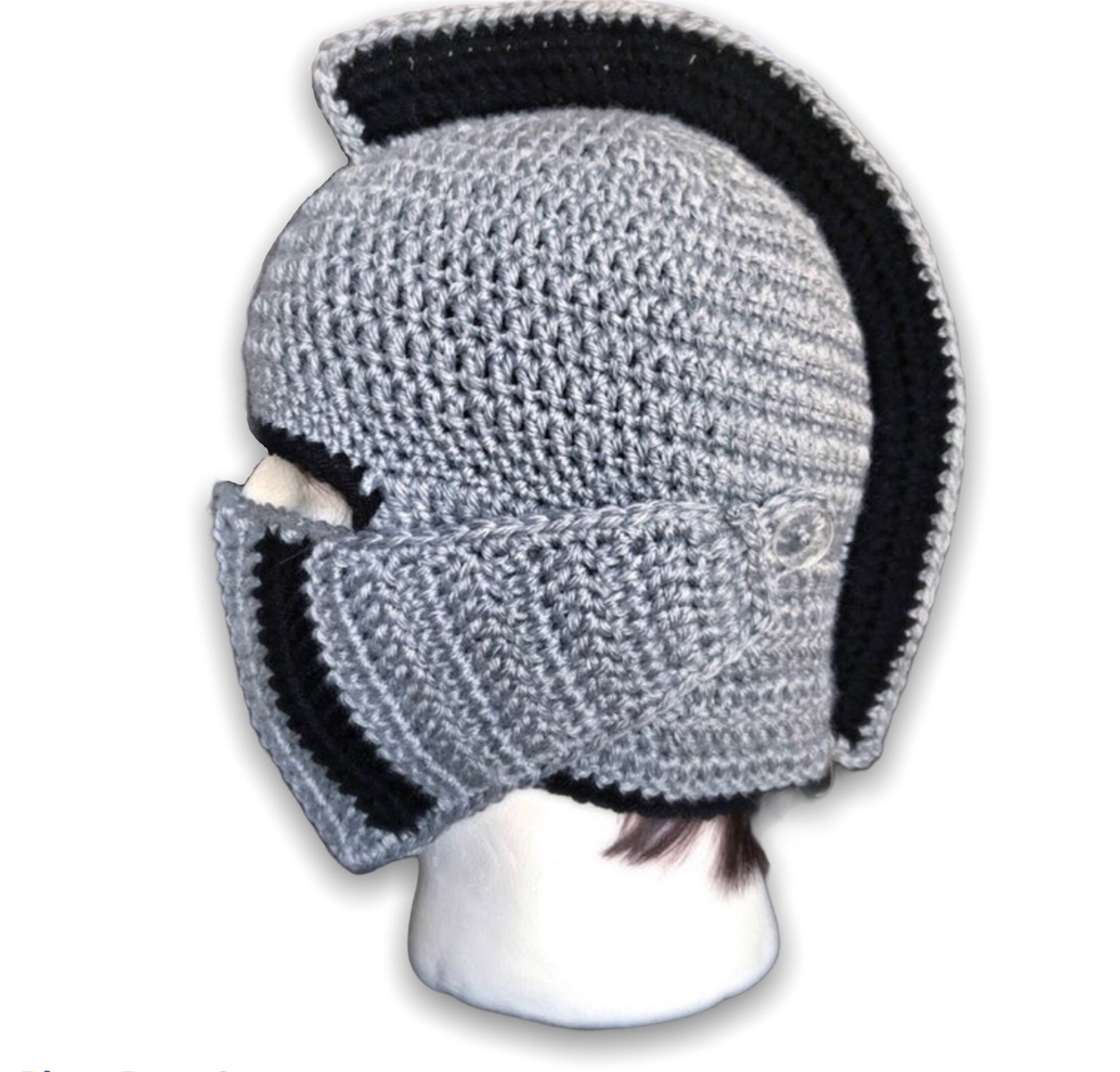 Knight Hat Knight Helmet Grey and Black 