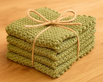 Handmade Cotton Crochet Washcloth – Eco-Friendly Kitchen Cloth