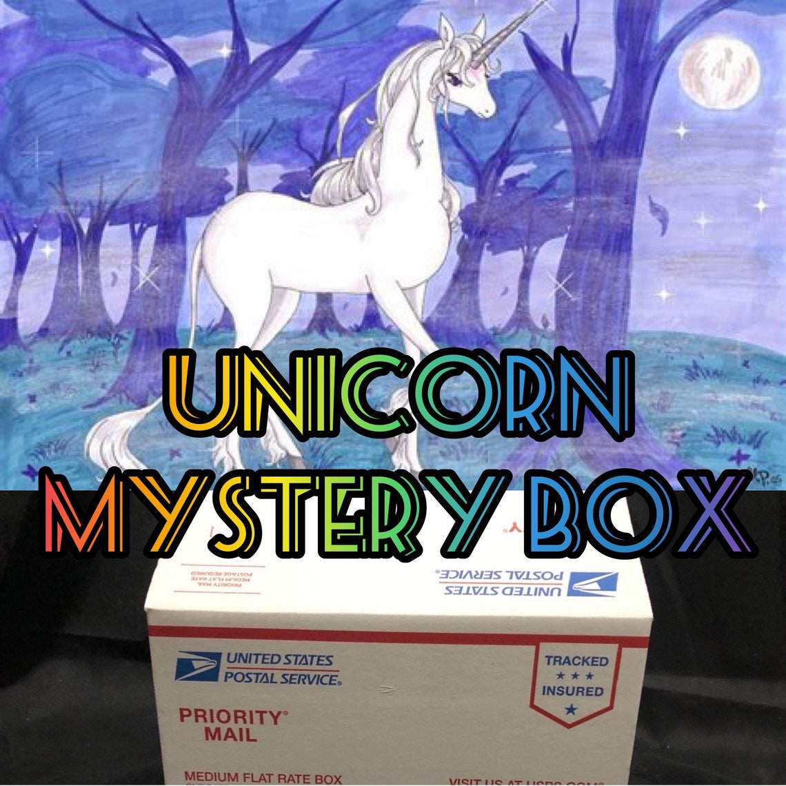 Unicorn mystery box box of unicorn items grab bag Etsy