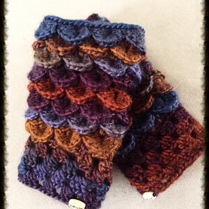 Hakeln Drachen Skala Feder Krokodil Frau Fingerless Handschuhe Etsy