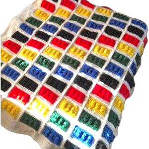 Custom Block-Style Crochet Baby Blanket – Handmade Building-Block Pattern (Multiple Sizes & Color Themes)