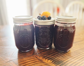 2024 loquat and wild dewberry, blackberry jam | 1 PINT | vegan
