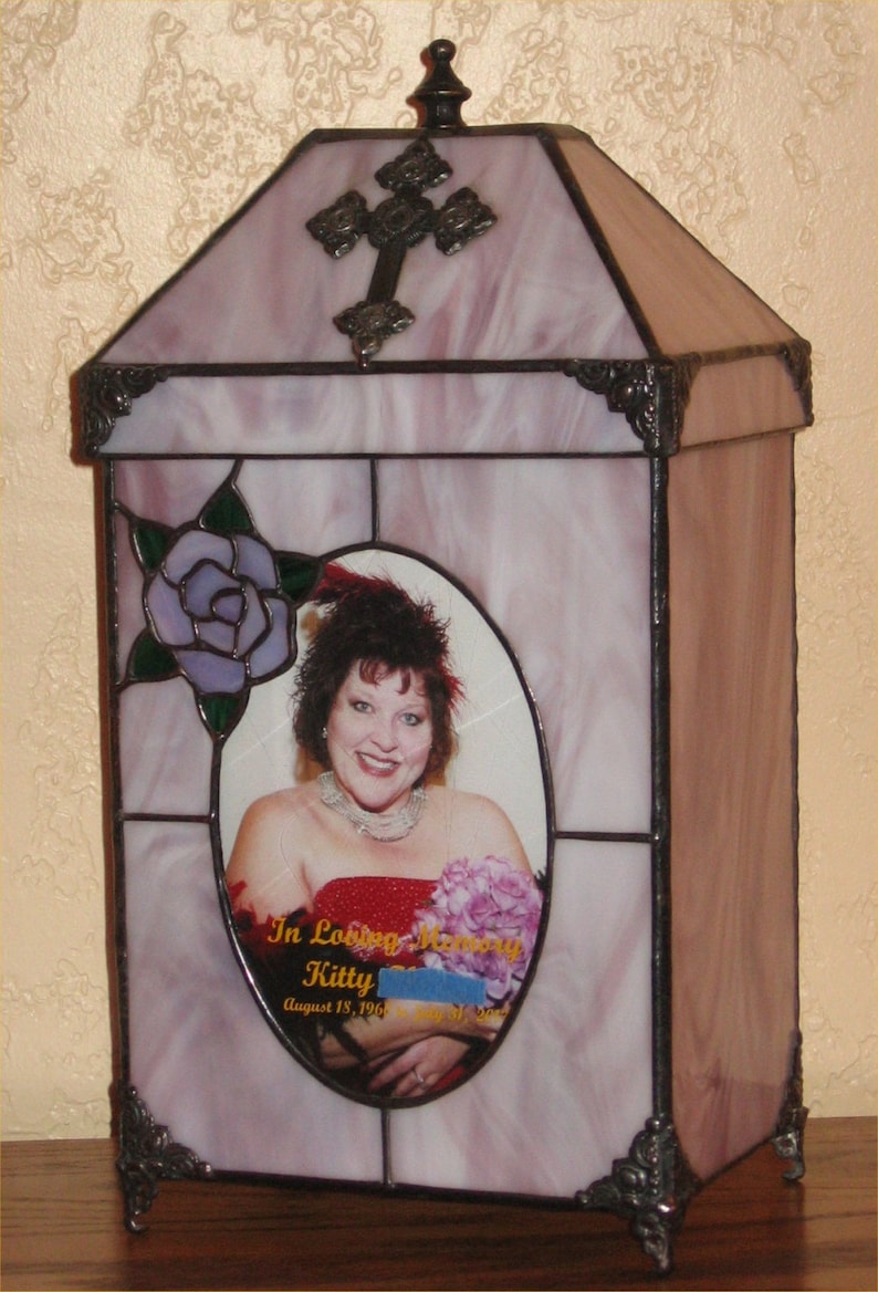 Stained Glass Cremation Urn With Embellishments PDF Instructions and Pattern PDF Etsy
