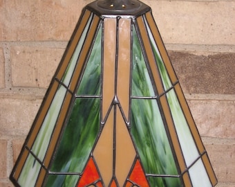 Stained Glass Beveled Corners with a Uniform Crown Lampshade PDF Instructions and Pattern