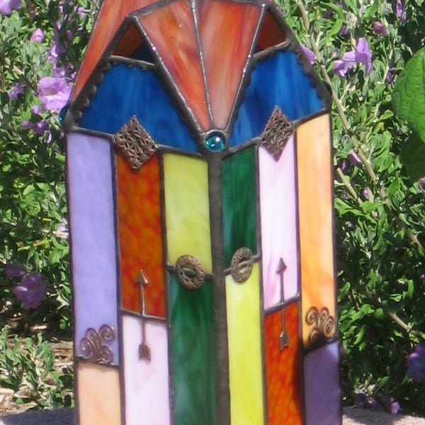 Stained Glass Victorian House Lantern Pattern