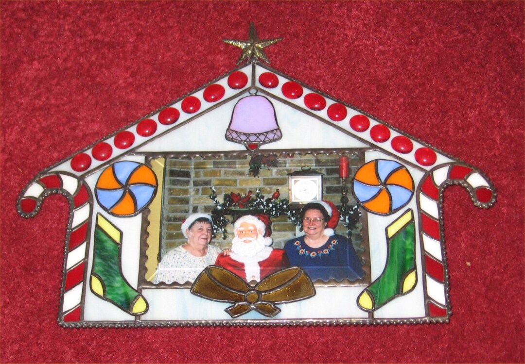 Stained Glass Gingerbread House Photo Frame Pattern Etsy