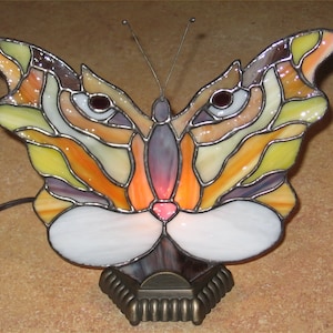 Stained Glass Fan Lamp Tiger Butterfly  PDF Instructions and Pattern