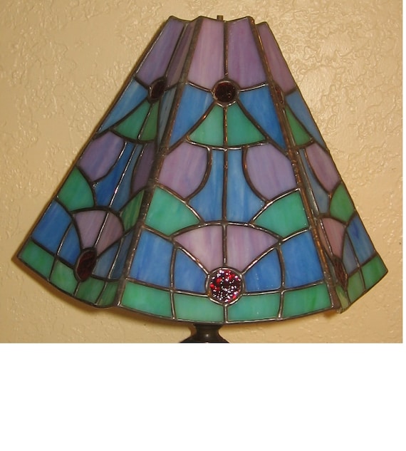 Scalloped Cone Stained Glass Lampshade Etsy
