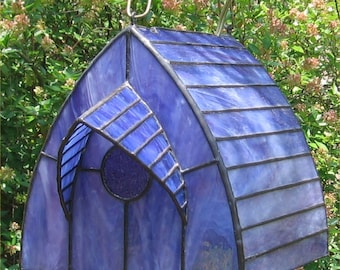 Lampada in vetro colorato Chickadee Birdhouse Swag PDF Istruzioni e modello