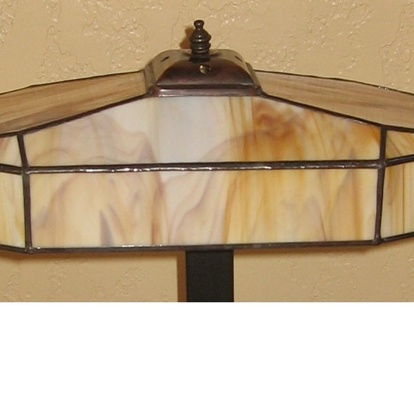 Stained Glass Lampshade and Mission Desk Lamp Base PDF Instructions and Pattern