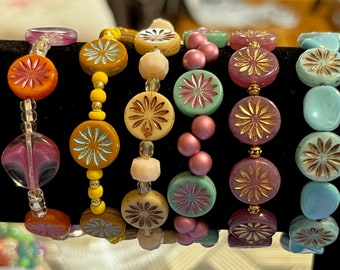 bracciali elasticizzati marguerite daisy / regali per lei / gioielli PEO