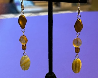 Barb's Semi-prezioso/orecchino in vetro #1 / orecchino per lei / eclettico