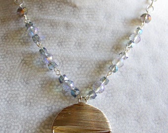 Collana di perline di cristallo: ciondolo a forma di nuvola placcato argento