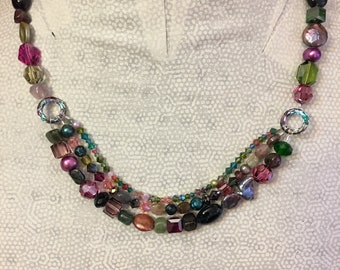 Rosa Verde Teal Argento / Regali per Lei / Tormalina