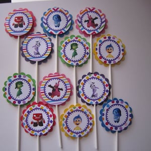 Inside Out Cupcake Toppers, Inside out, (inspired), Inside Out Party