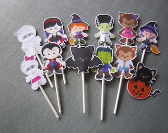 Halloween Cupcake Topper - Party Decor - Birthday Decor - Happy Halloween