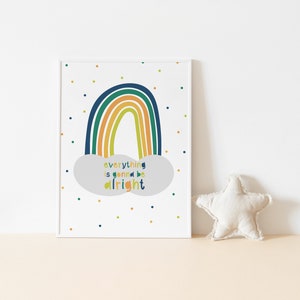 Poster Kinderzimmer geburt geschenk regenbogen Bild 1