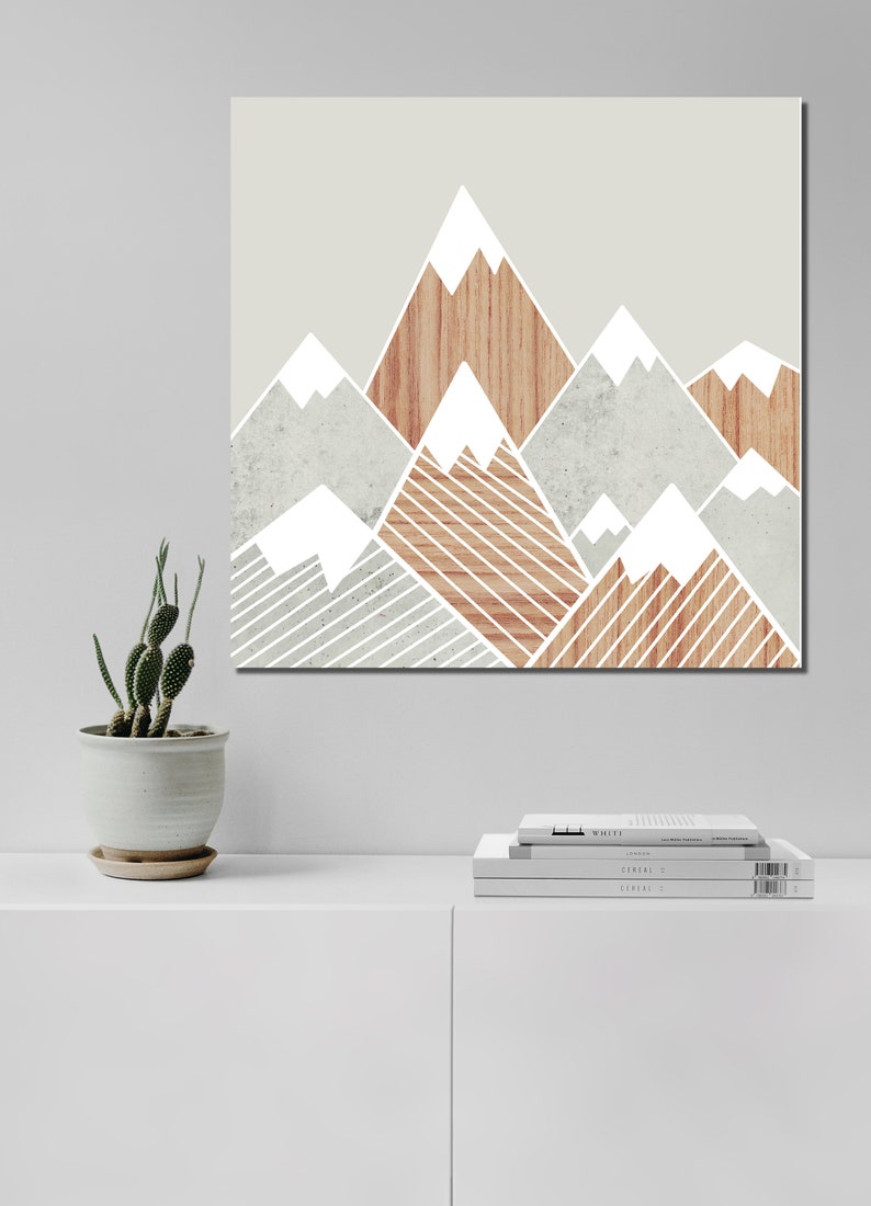 Art print montagnes affiche abstraite béton image 2
