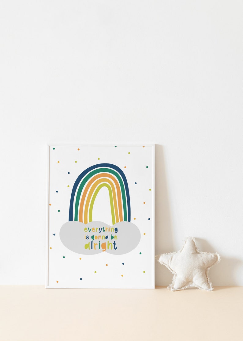 Poster Kinderzimmer geburt geschenk regenbogen Bild 1