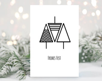 Christmas card Christmas tree plain card