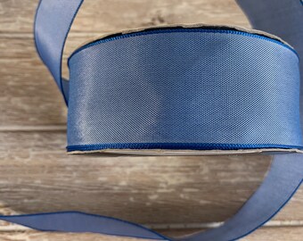 1.5 Gorgeous GreenBlue Vintage Doubled sided Offray Ribbon 39mm 1 x 2.5M LEFT