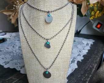 Bohemian Jewelry Necklace Stainless steel chain with pendants .
