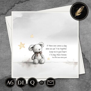 Trauerkarte Sternenkind >> LITTLE BEAR << Beileidskarte / Post- o. Klappkarte A6/DL/Quadrat - Kondolenzkarte inkl. Umschlag
