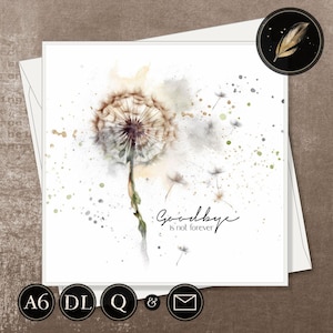 Trauerkarte >> GOODBYE << Beileidskarte / Post- o. Klappkarte A6/DL/Quadrat - Kondolenzkarte inkl. Umschlag